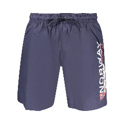 Blue Polyamide Men's Swimwear