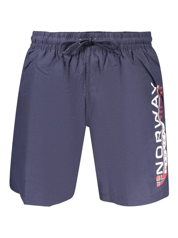 Blue Polyamide Men's Swimwear