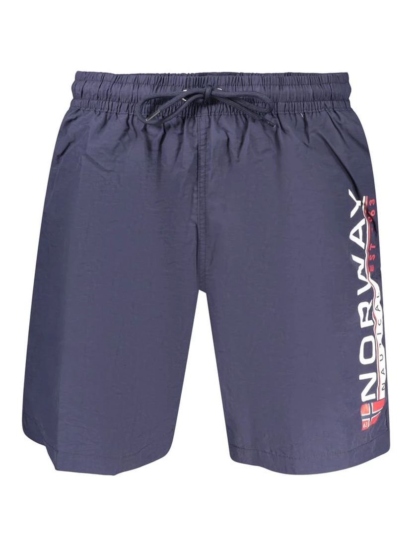 Blue Polyamide Men's Swimwear