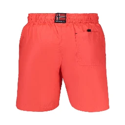 Red Polyamide Men's Swim Boxer