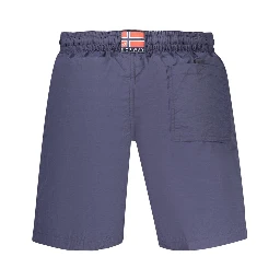 Blue Polyamide Men's Swimwear