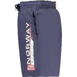 Blue Polyamide Men's Swimwear