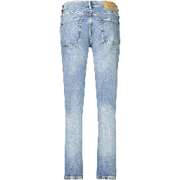 Blue Cotton Slim Fit Jeans