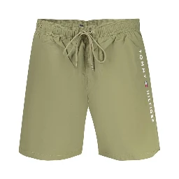 Green Polyester Swim Shorts