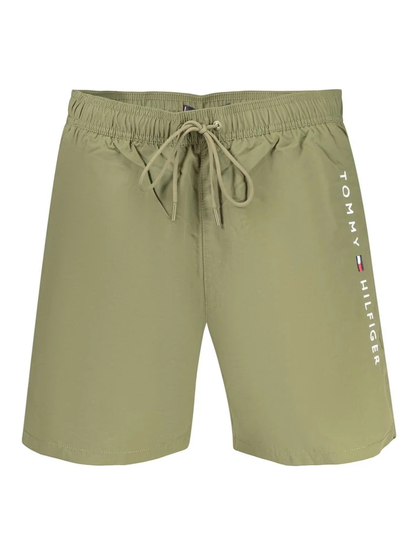 Green Polyester Swim Shorts