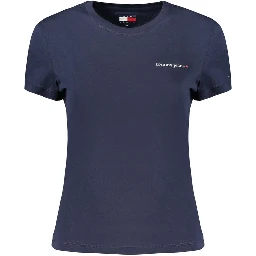 Blue Cotton Women T-Shirt