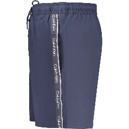 Blue Polyester Men's Swim Shorts