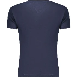 Blue Cotton Women T-Shirt