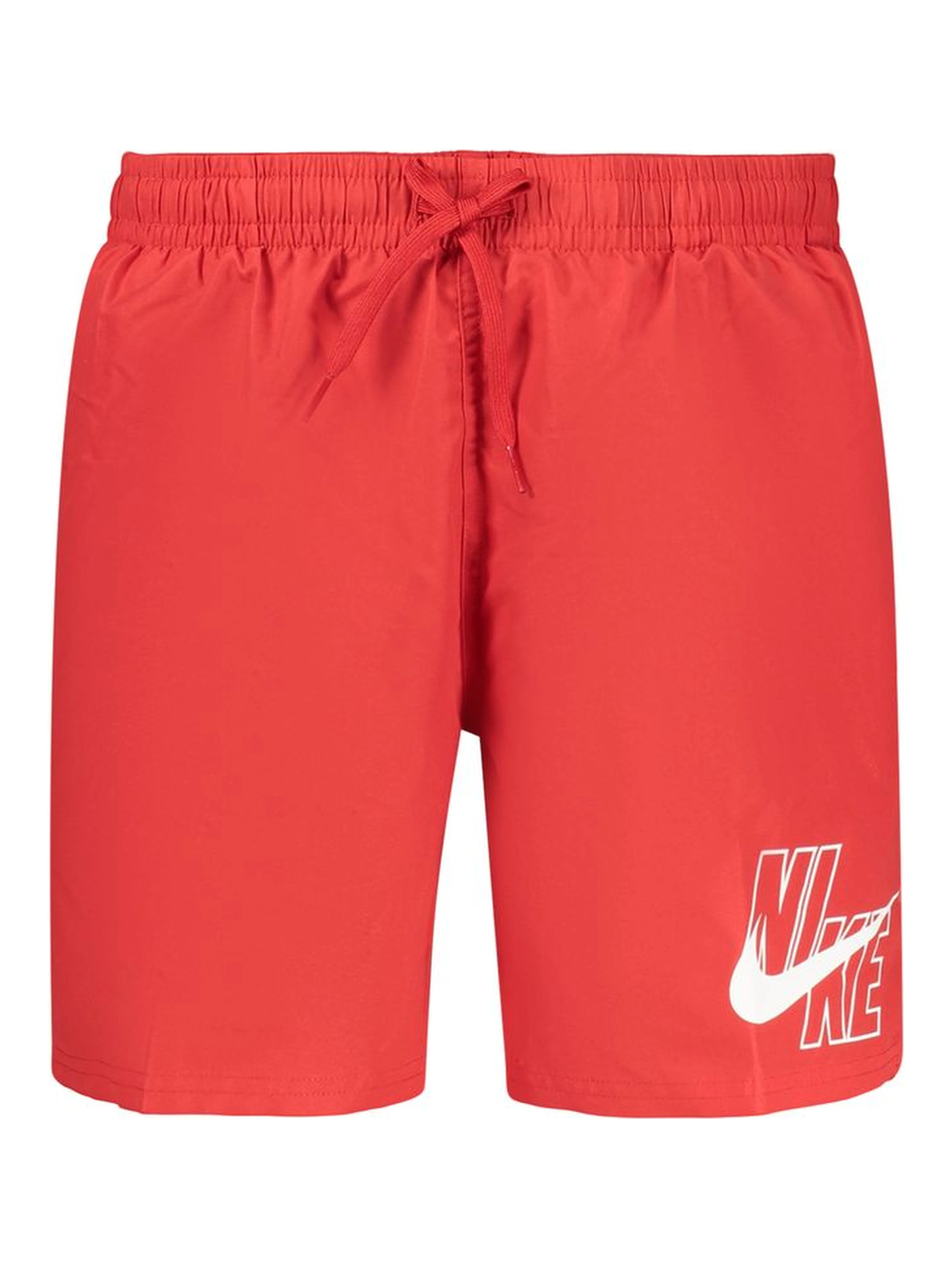 Red Polyester Men's Swimwear