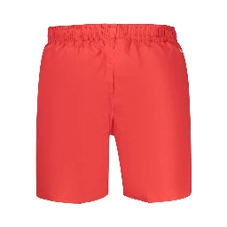 Red Polyester Men's Swimwear