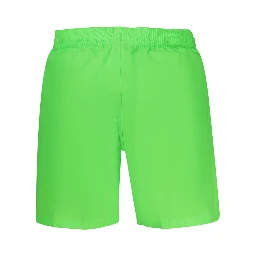 Green Polyester Men's Swim Boxer