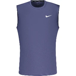 Blue Polyester Men's Tank
