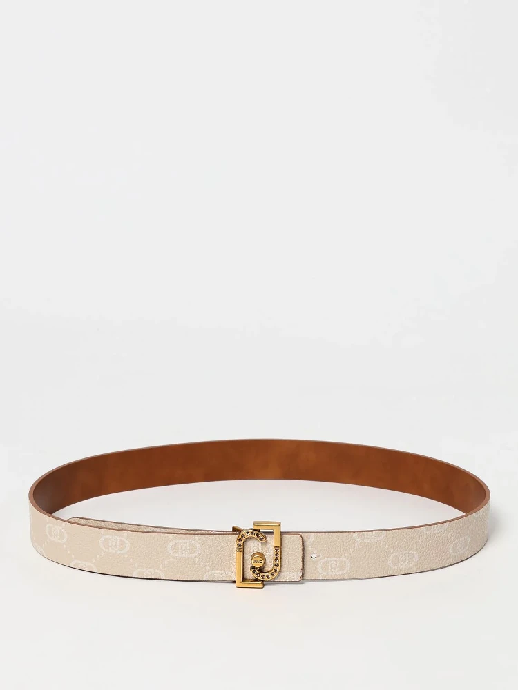 Beige Leather Regular Belt