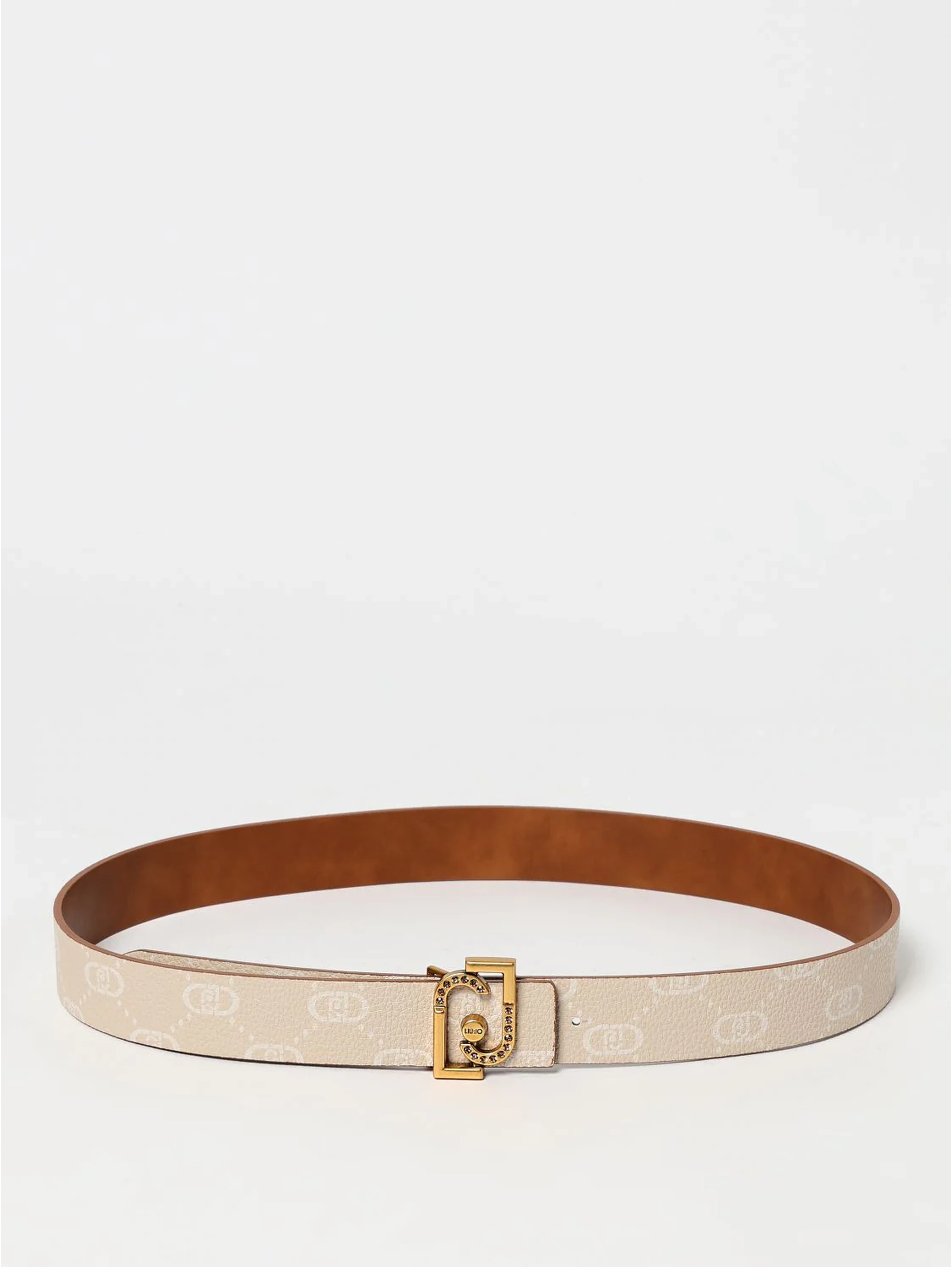 Beige Leather Regular Belt
