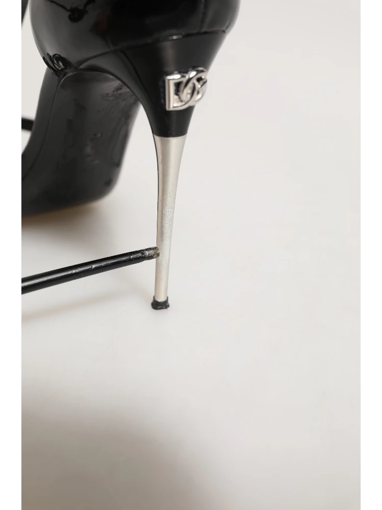 Black Leather T-strap Heels Sandals Shoes