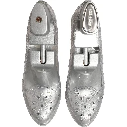 Clear CINDERELLA Floral Crystal Heels Shoes