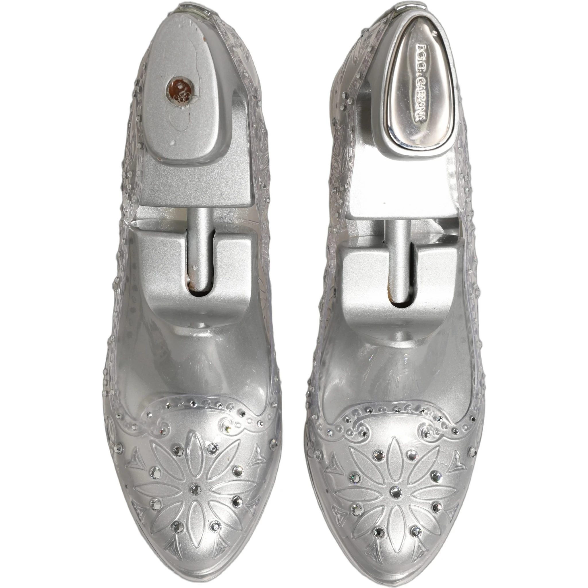 Clear CINDERELLA Floral Crystal Heels Shoes