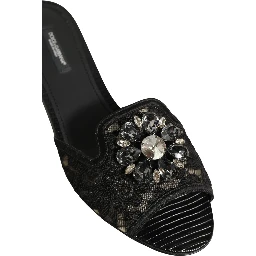 Black Devotion Lace Flats Slip On Shoes