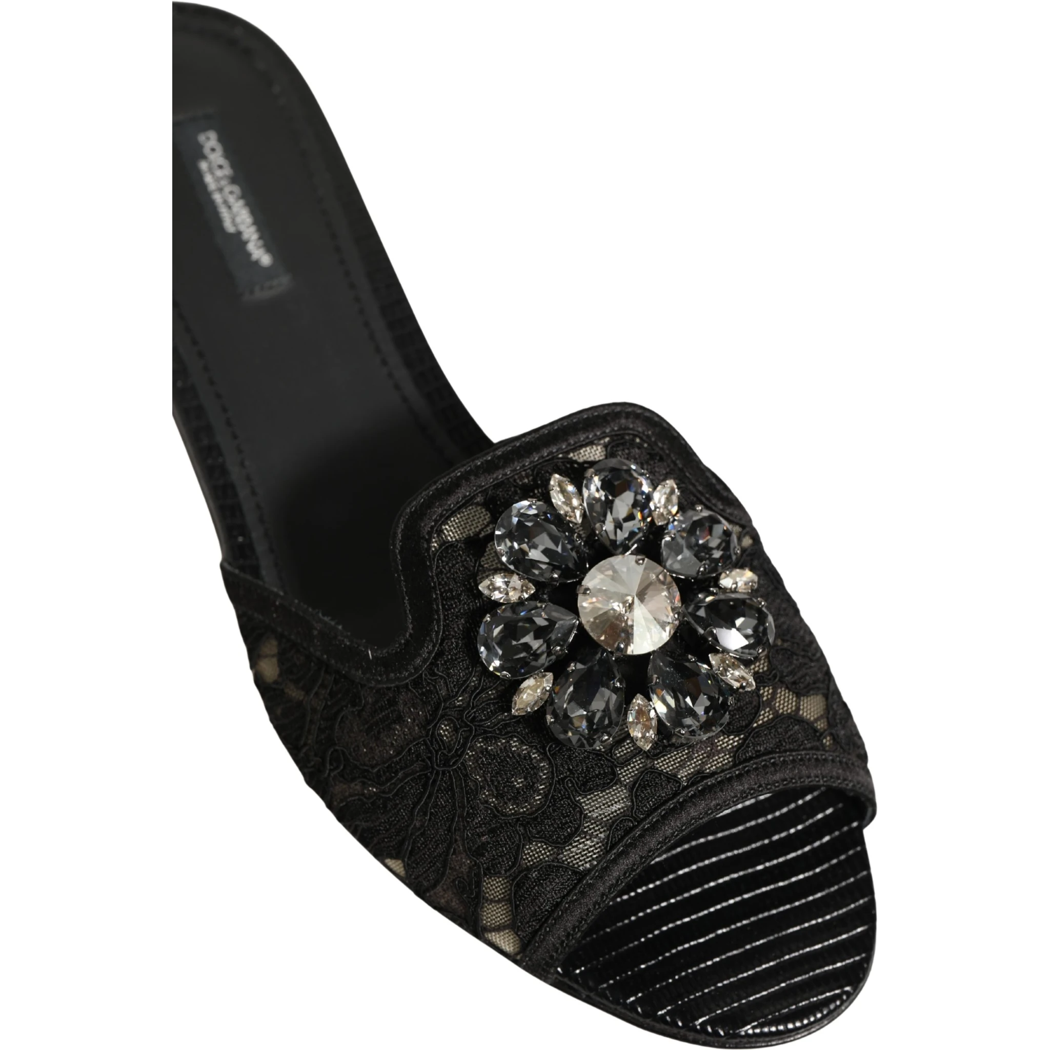 Black Devotion Lace Flats Slip On Shoes