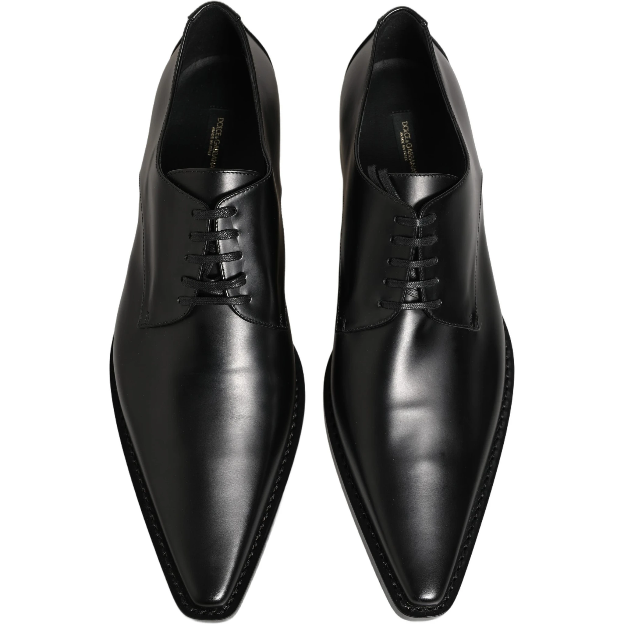 Black Leather Lace Up Derby Dress Shoes