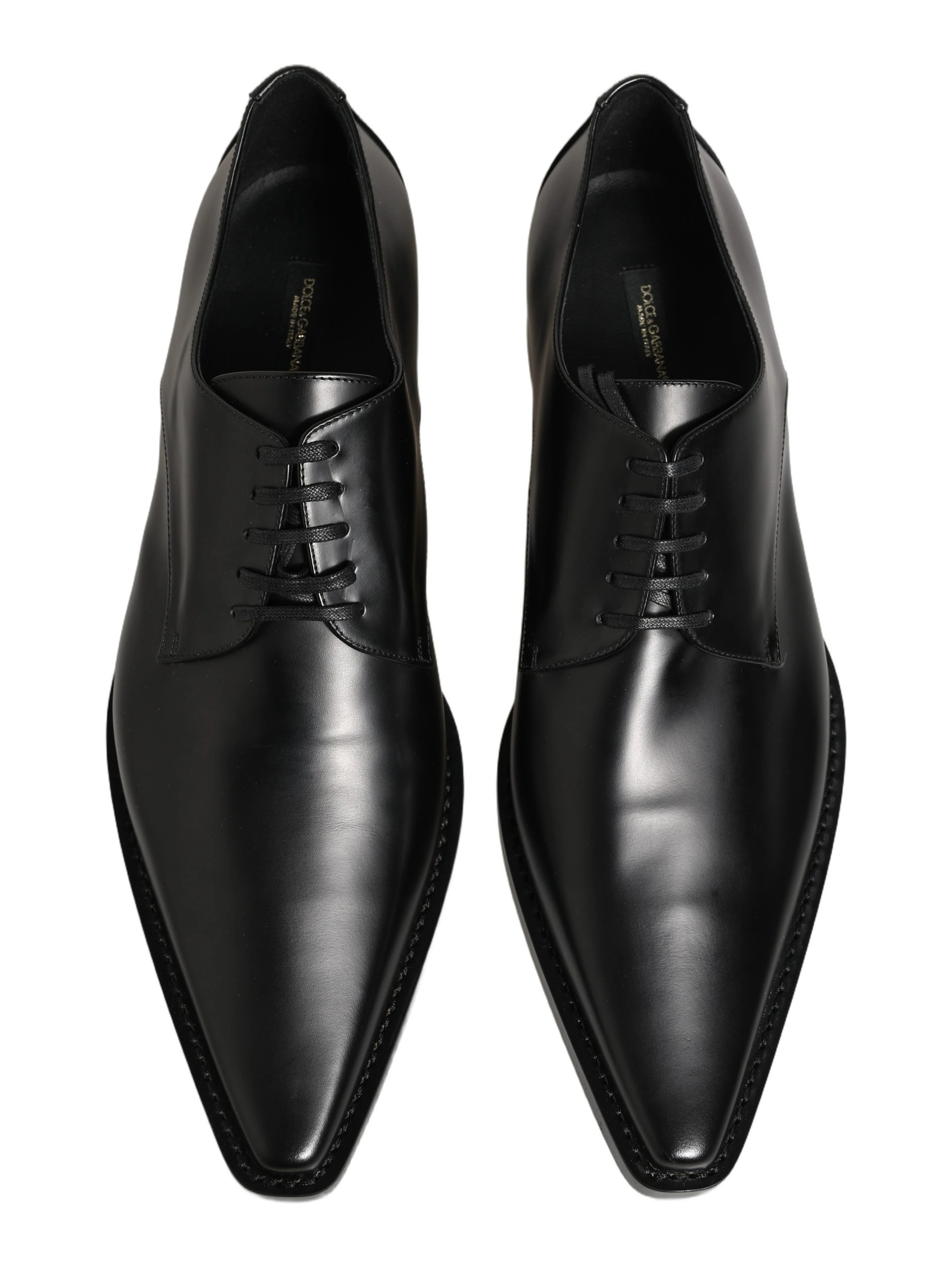 Black Leather Lace Up Derby Dress Shoes