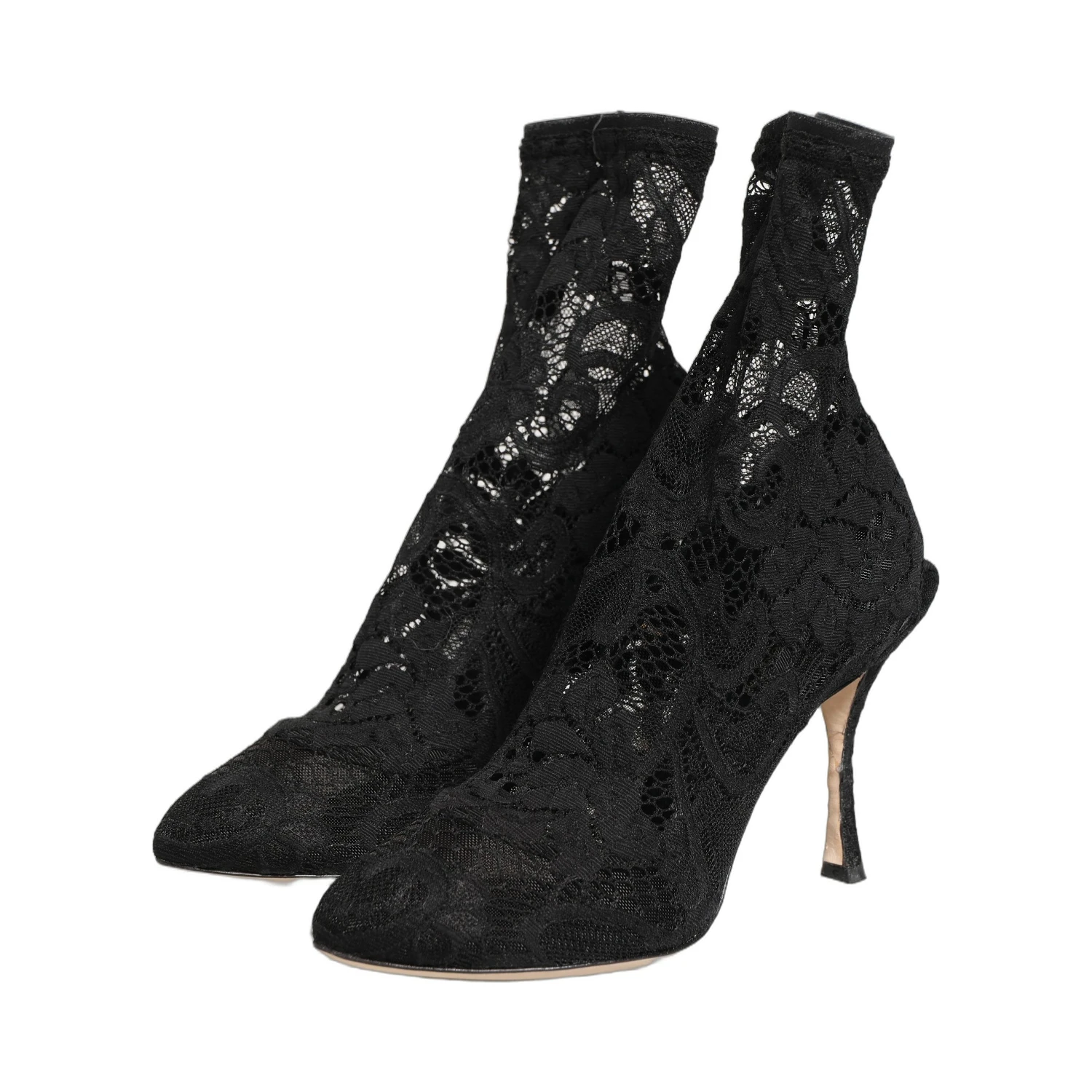 Black Socks Taormina Lace Pumps Boots Shoes