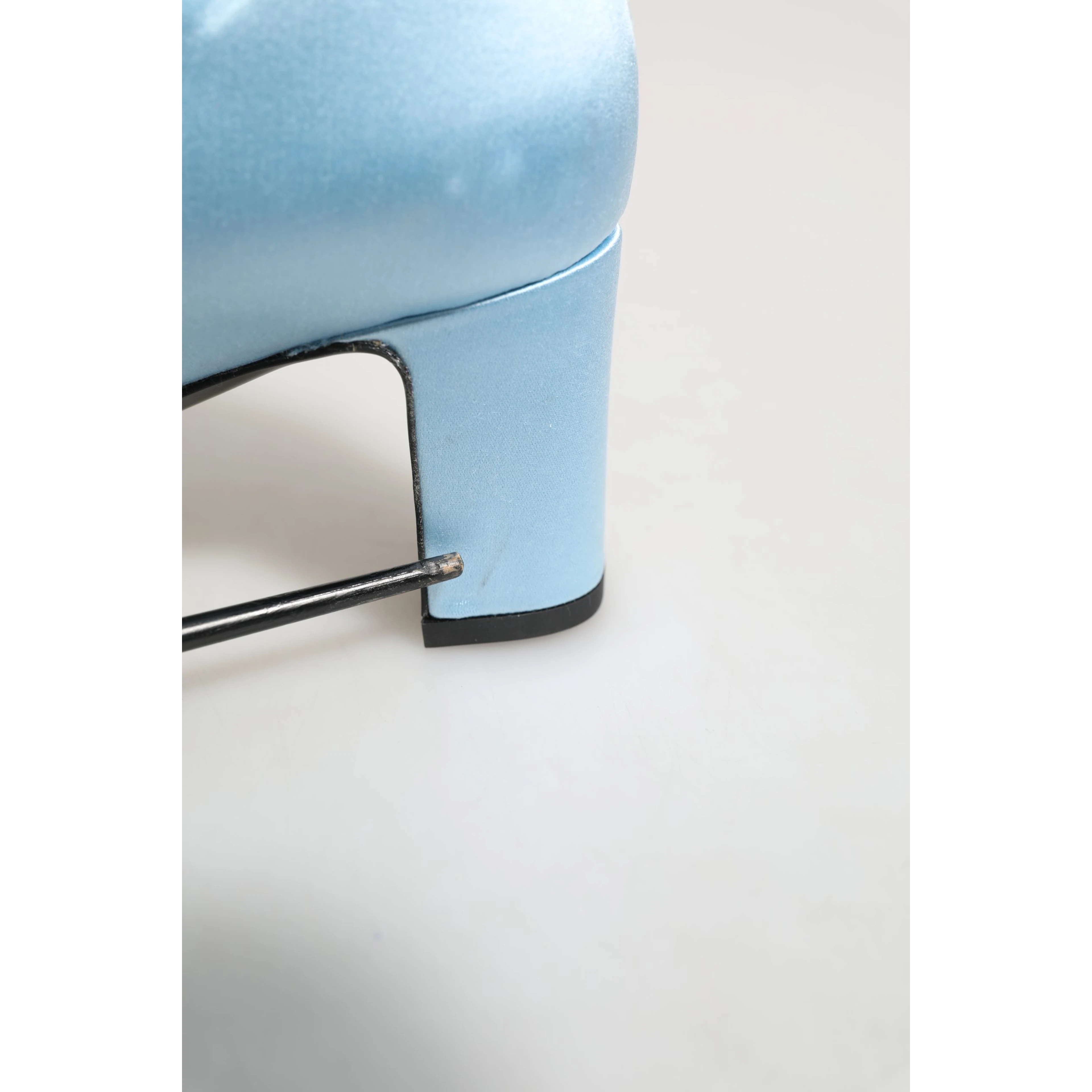 Light Blue Satin Knee High Boots Shoes