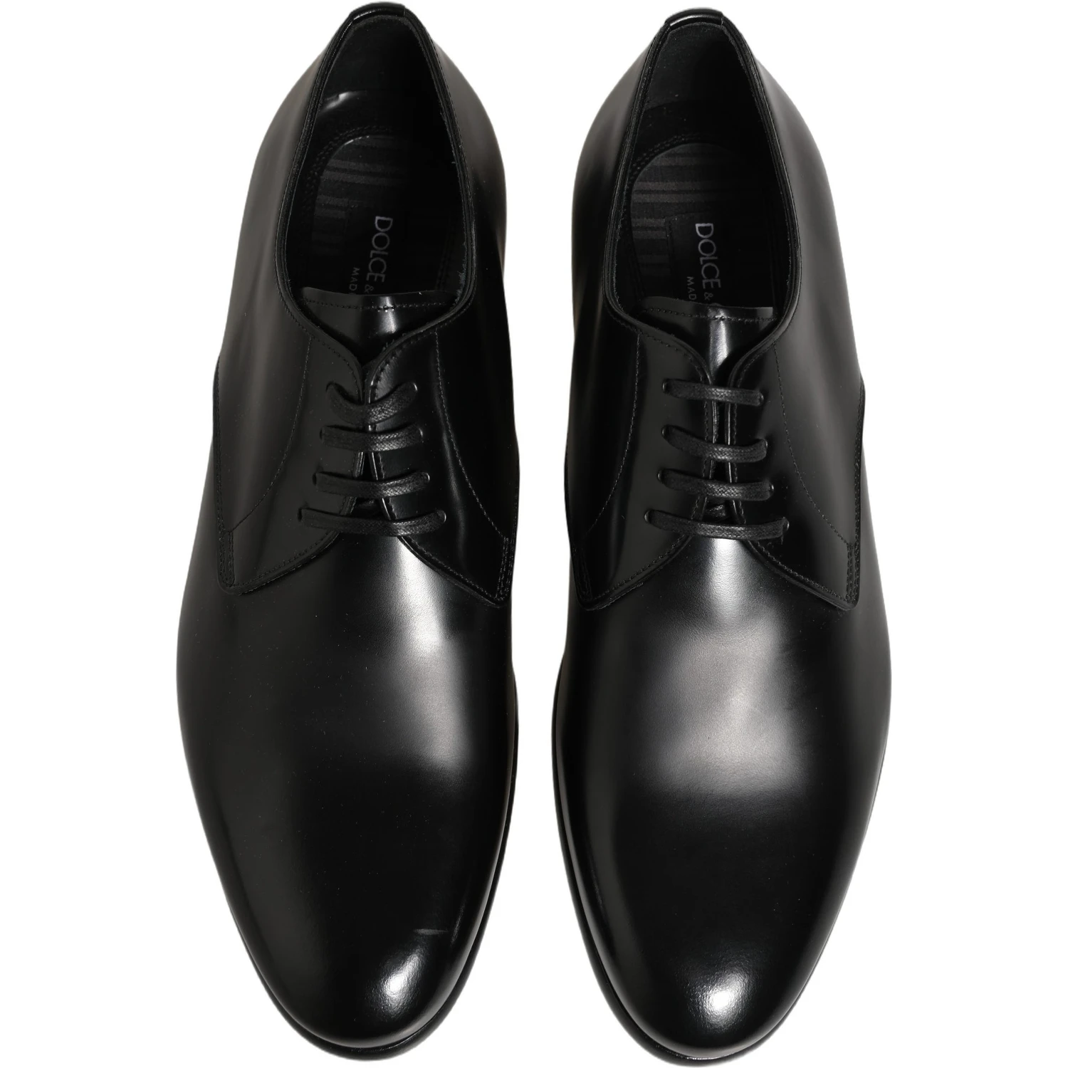Black Leather Lace Up Derby Dress Shoes