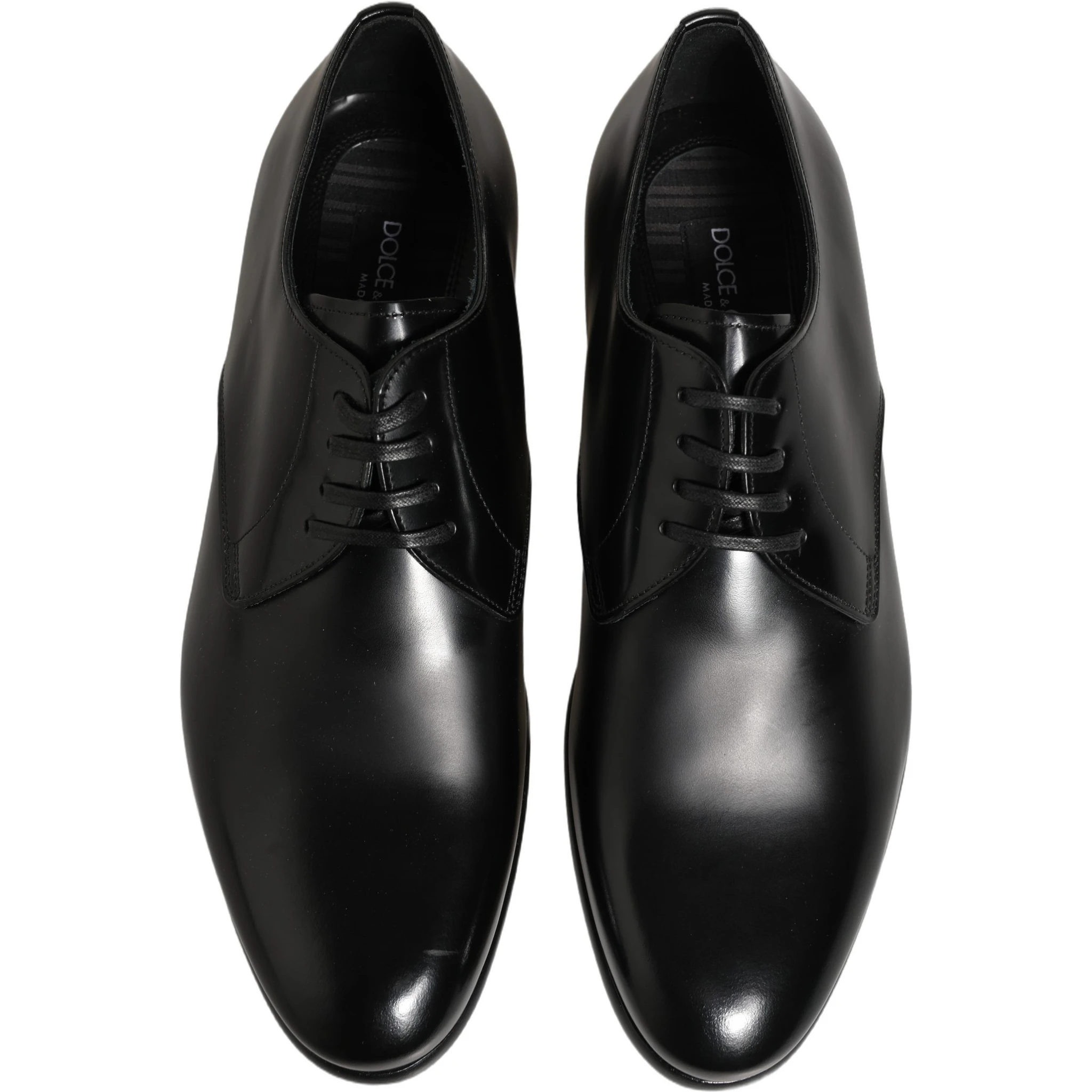 Black Leather Lace Up Derby Dress Shoes