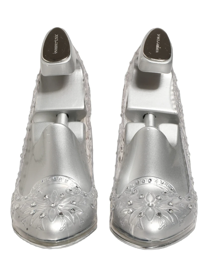 CINDERELLA Floral Crystal Heels Clear