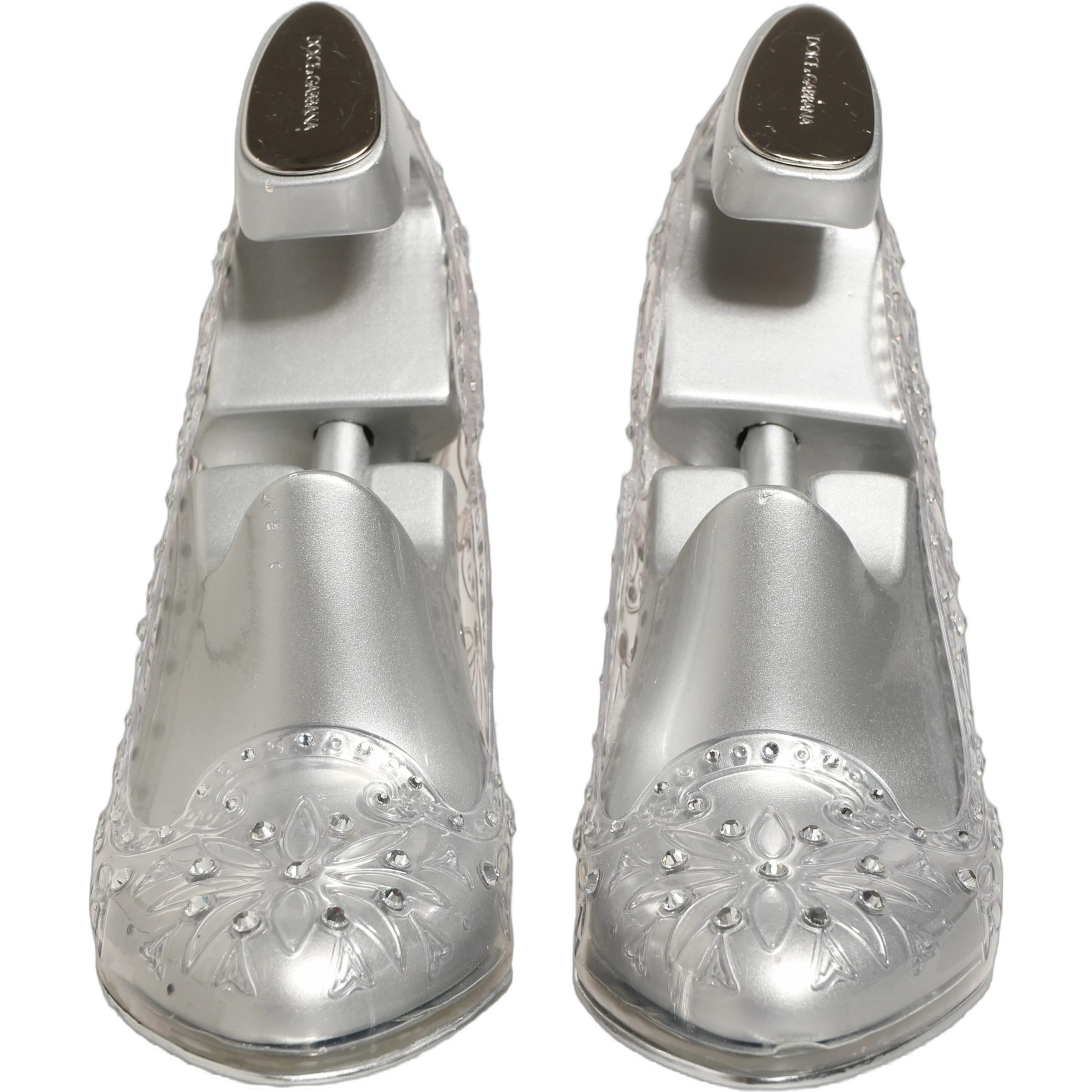 CINDERELLA Floral Crystal Heels Clear