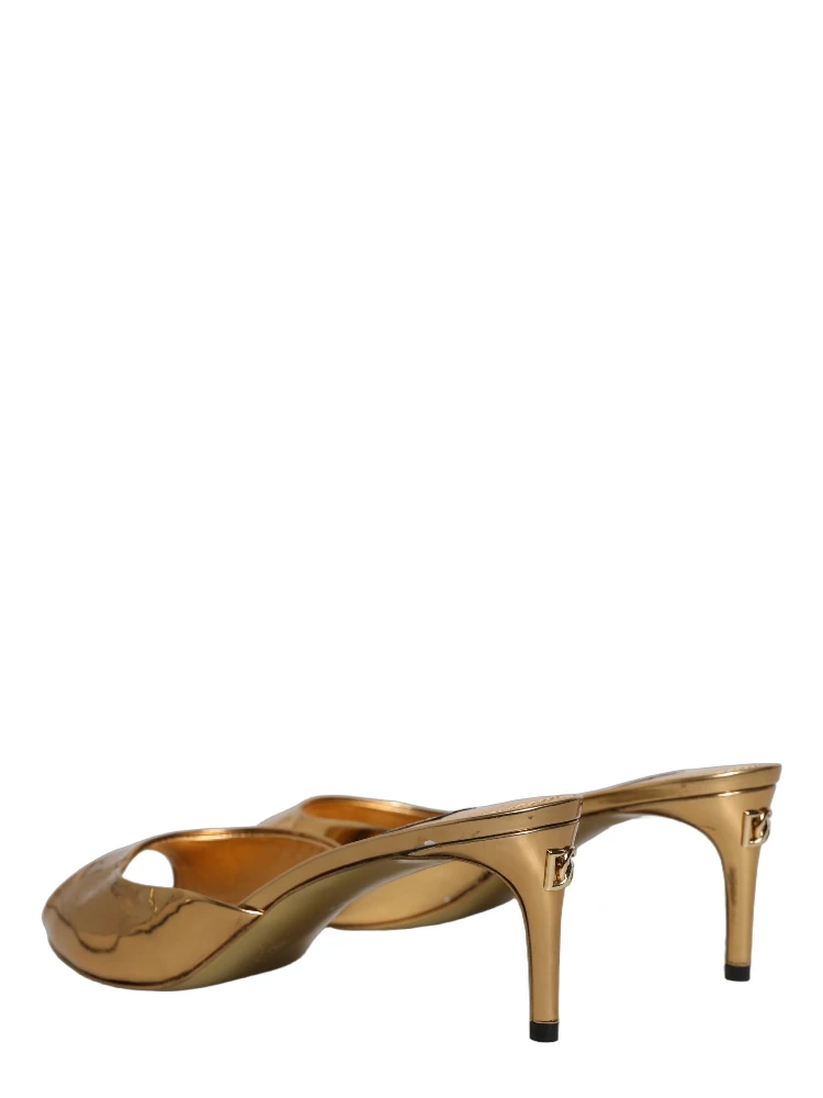 Gold Keira Leather Mules Sandals Shoes alternative