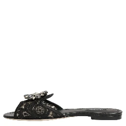 Black Devotion Lace Flats Slip On Shoes