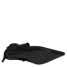 Black Stretch Socks Heels Ankle Boots Shoes