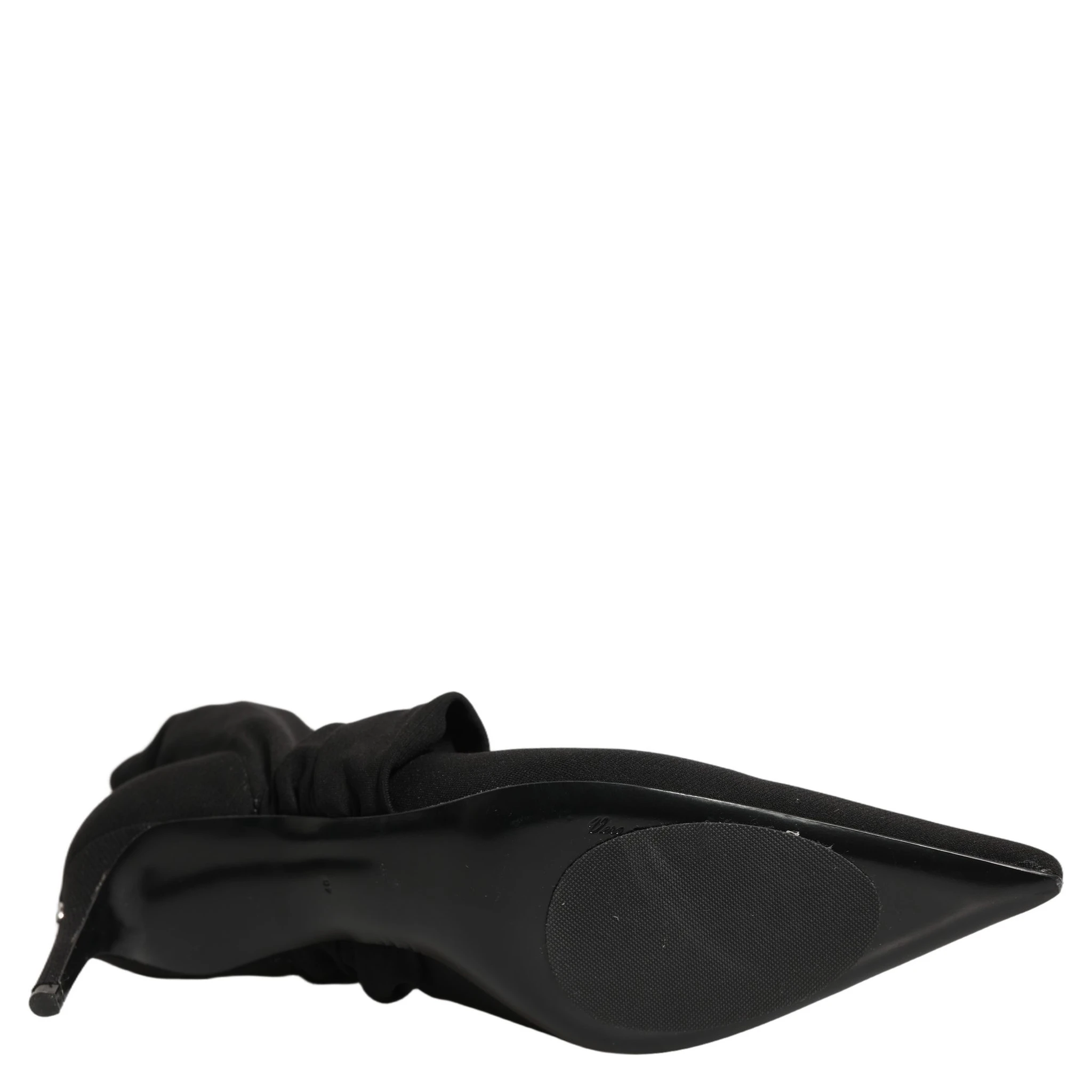 Black Stretch Socks Heels Ankle Boots Shoes