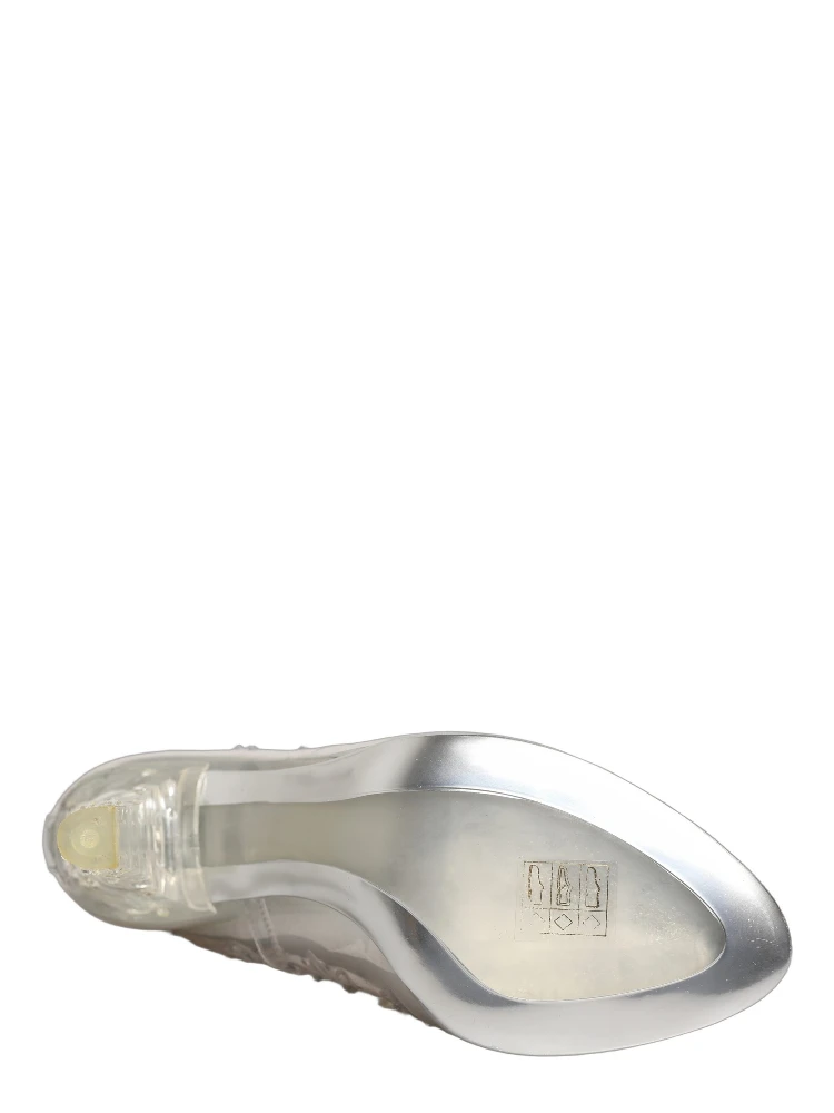 Clear CINDERELLA Floral Crystal Heels Shoes alternative