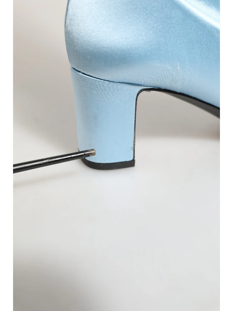 Light Blue Satin Knee High Boots Shoes alternative