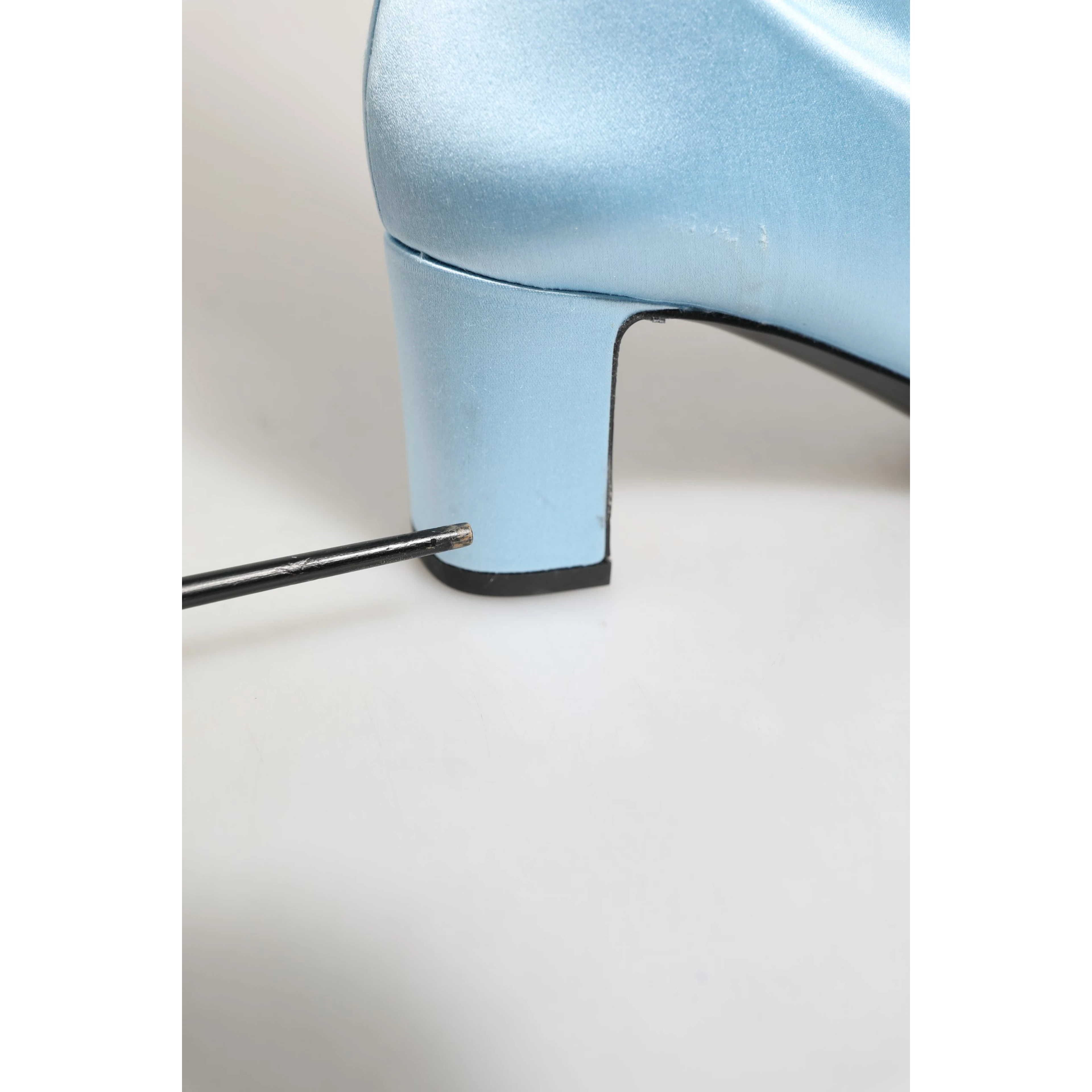 Light Blue Satin Knee High Boots Shoes