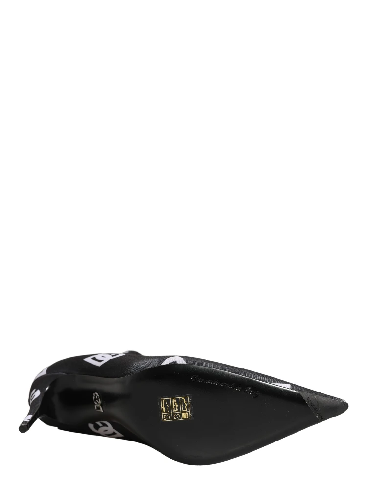 Black Logo Stretch Heels Ankle Boots Shoes alternative