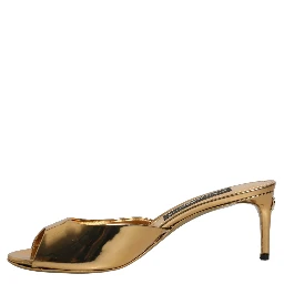 Gold Keira Leather Mules Sandals Shoes