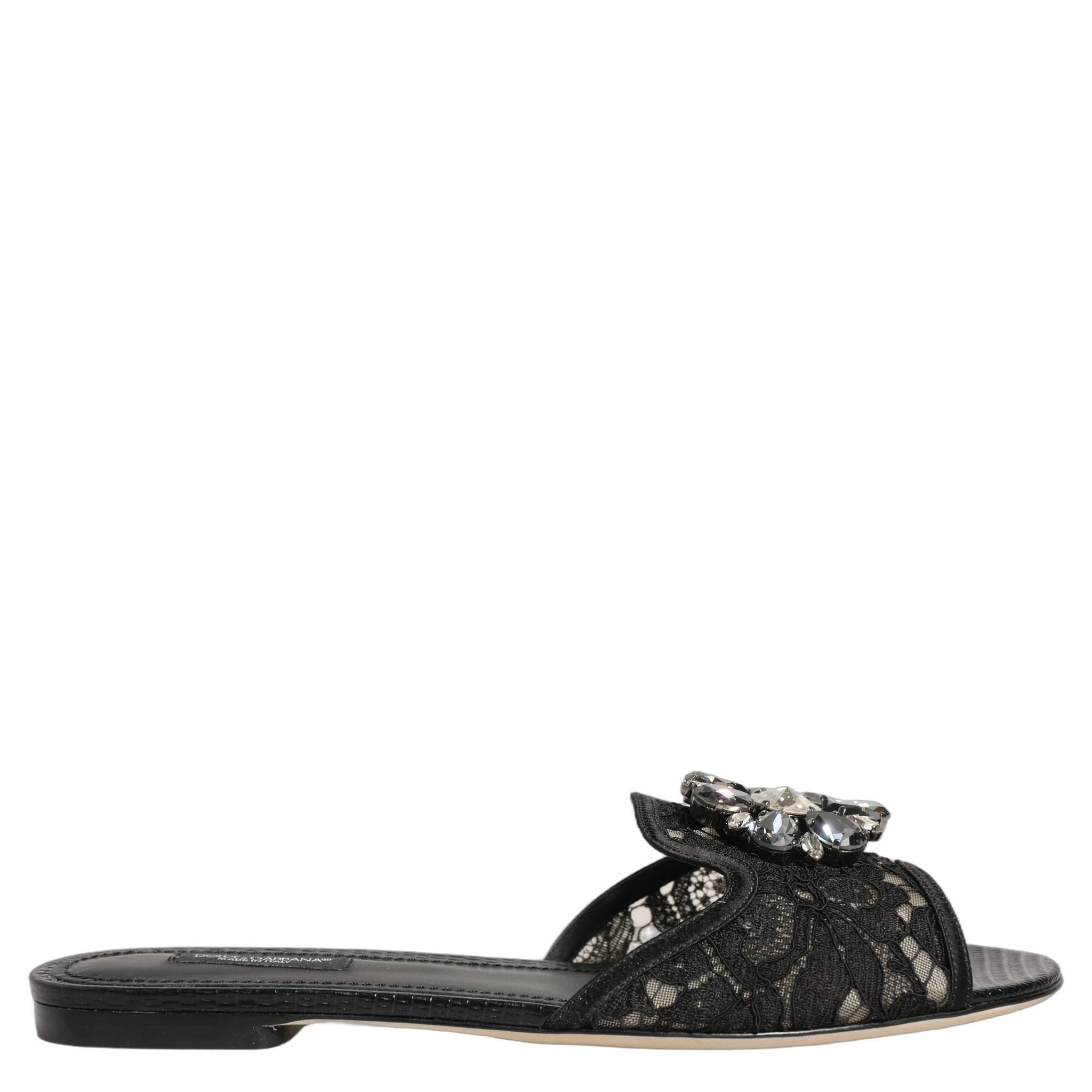 Black Devotion Lace Flats Slip On Shoes