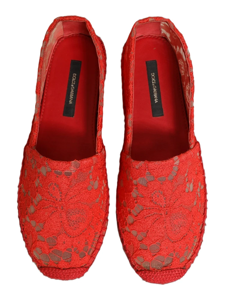 Red Taormina Lace Espadrille Flats Shoes alternative