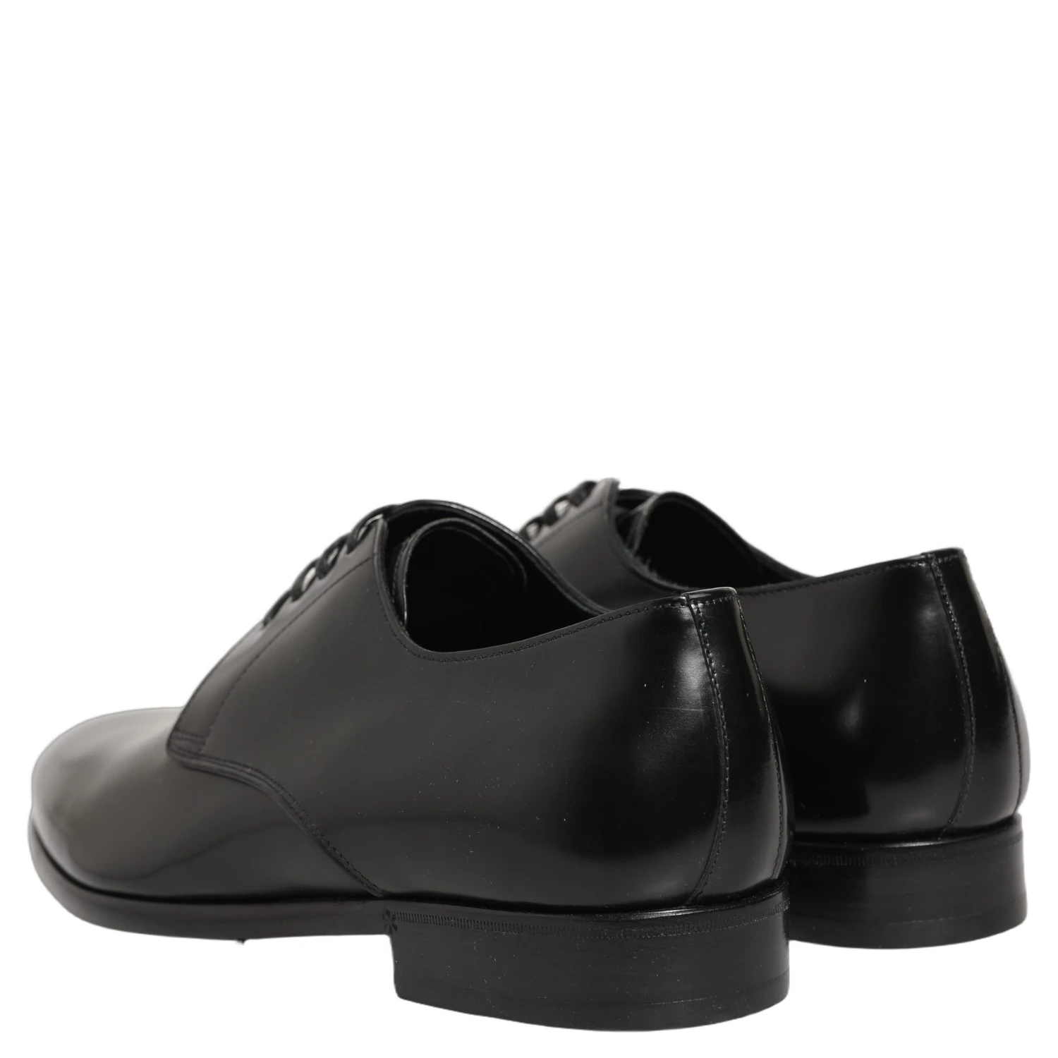 Black Leather Lace Up Derby Dress Shoes