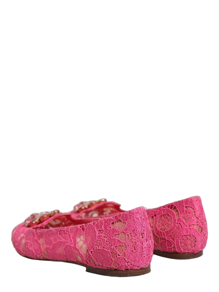 Pink Taormina Lace Crystals Flats Shoes alternative