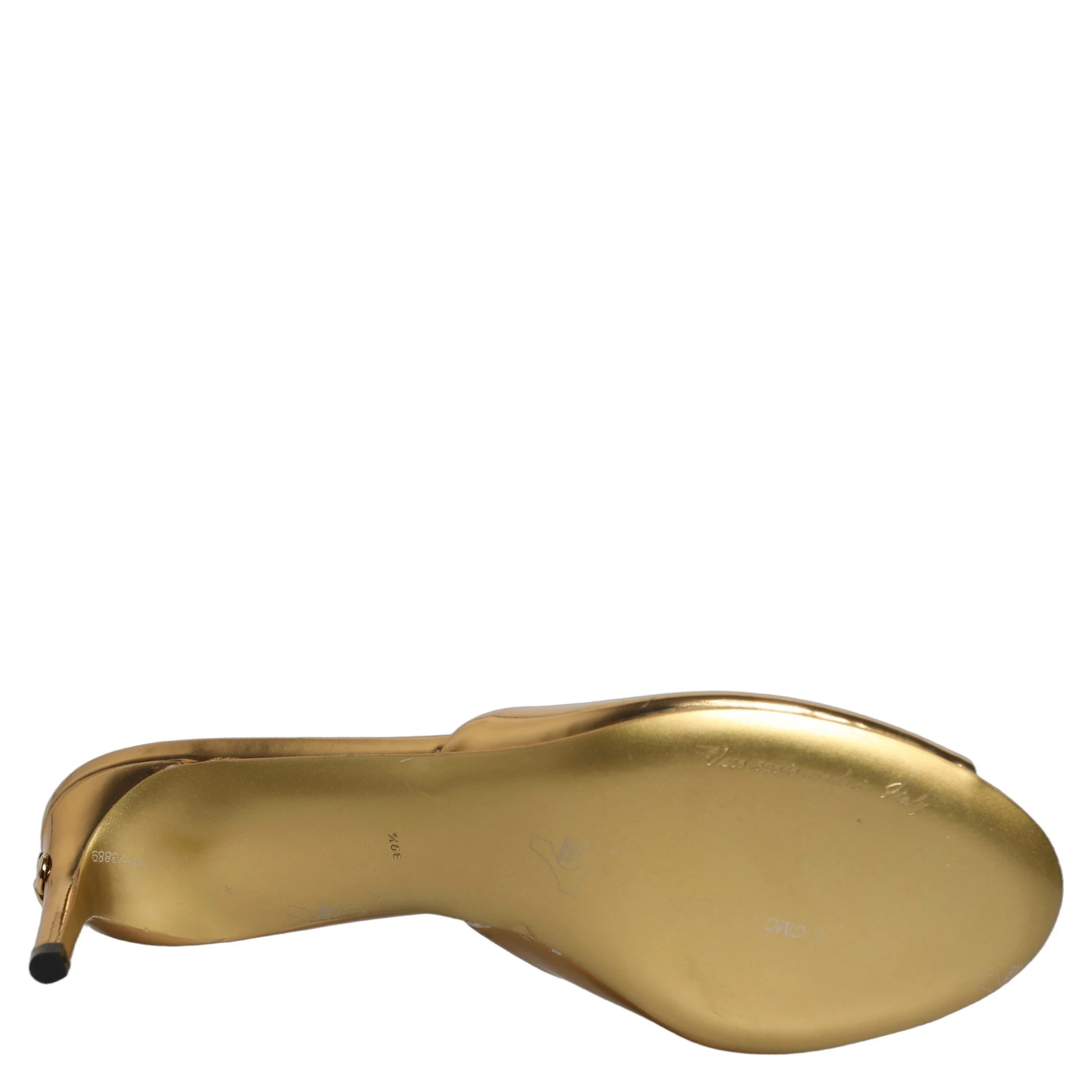 Gold Keira Leather Mules Sandals Shoes