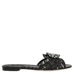 Black Devotion Lace Flats Slip On Shoes