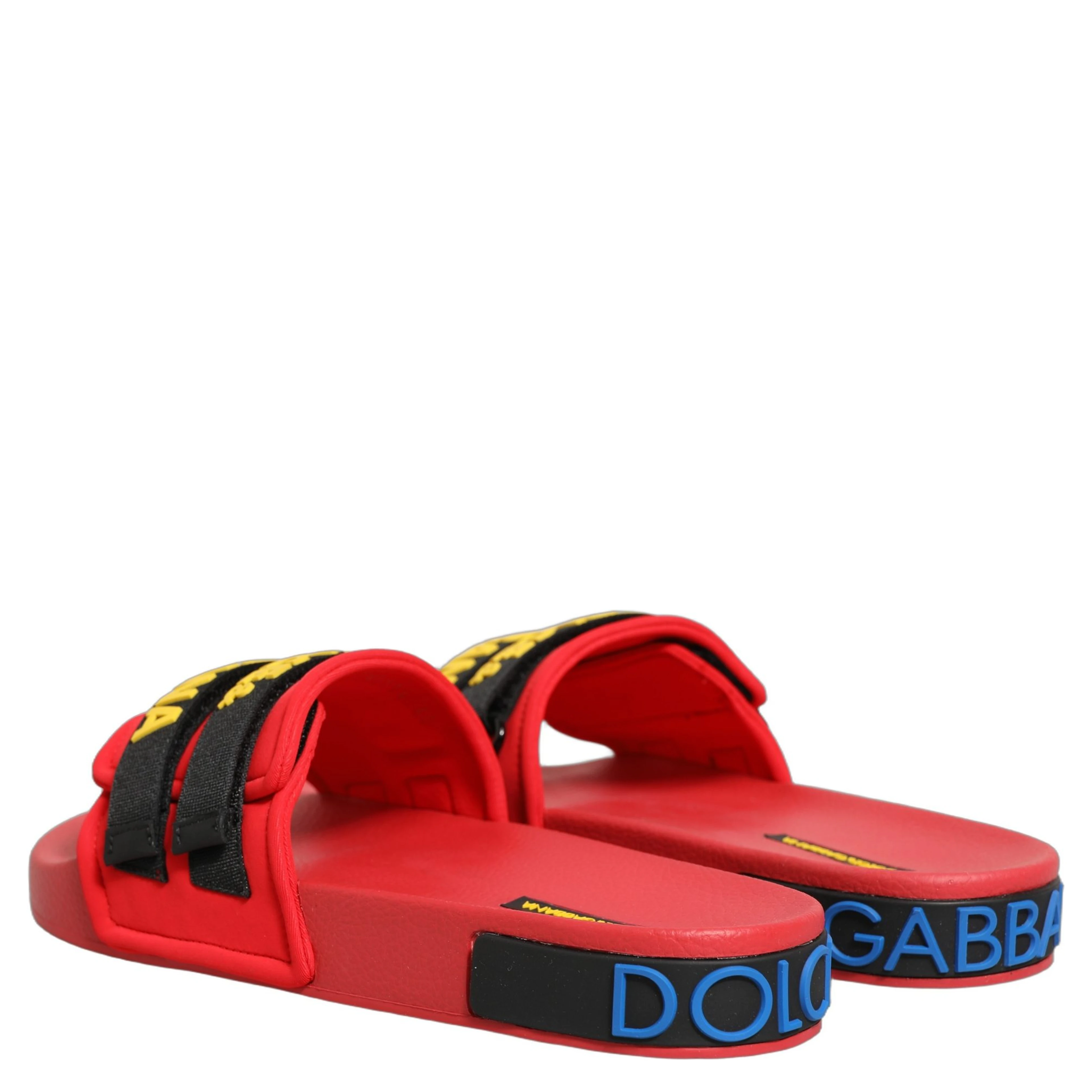 Red Neoprene Slides Flats Beachwear Shoes