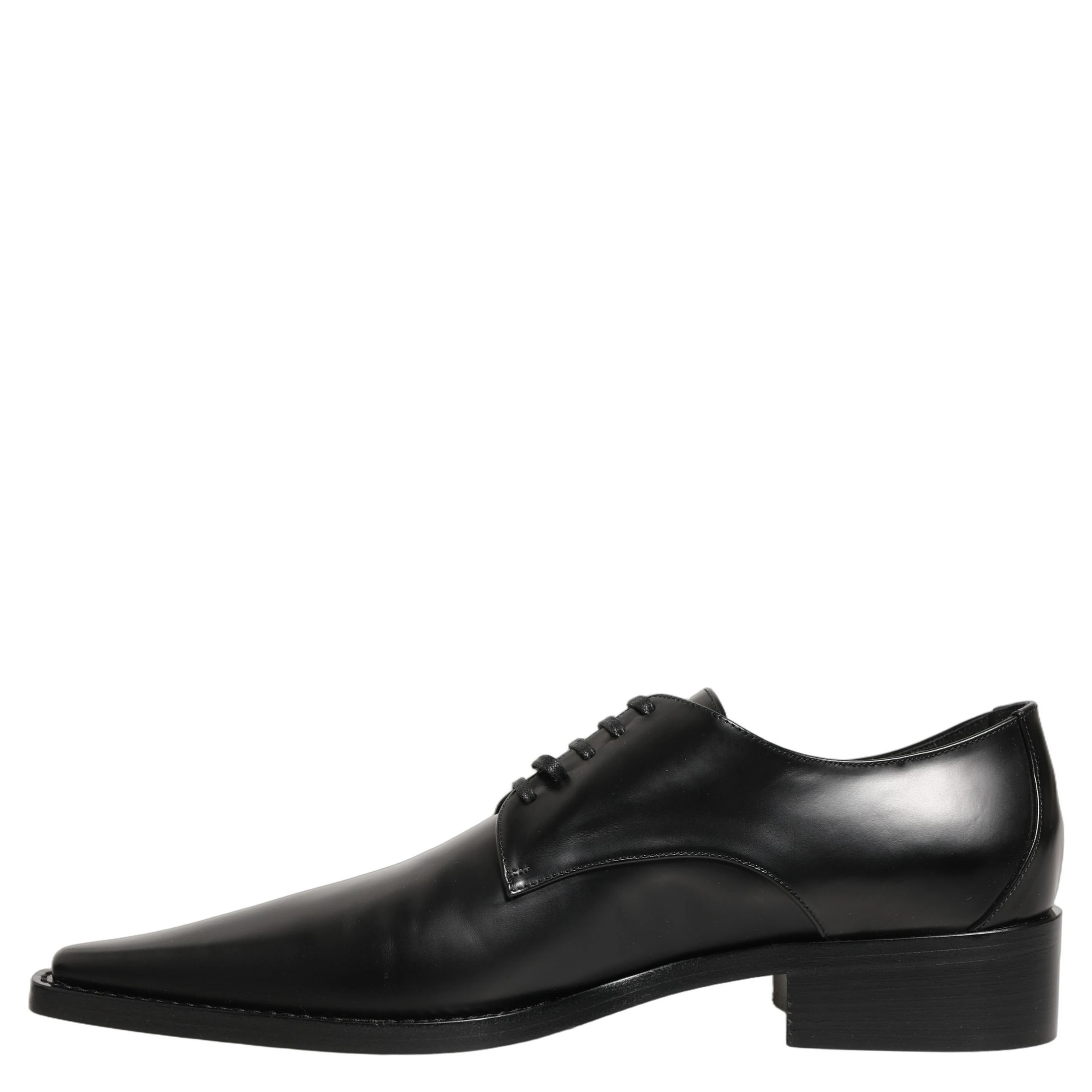 Black Leather Lace Up Derby Dress Shoes