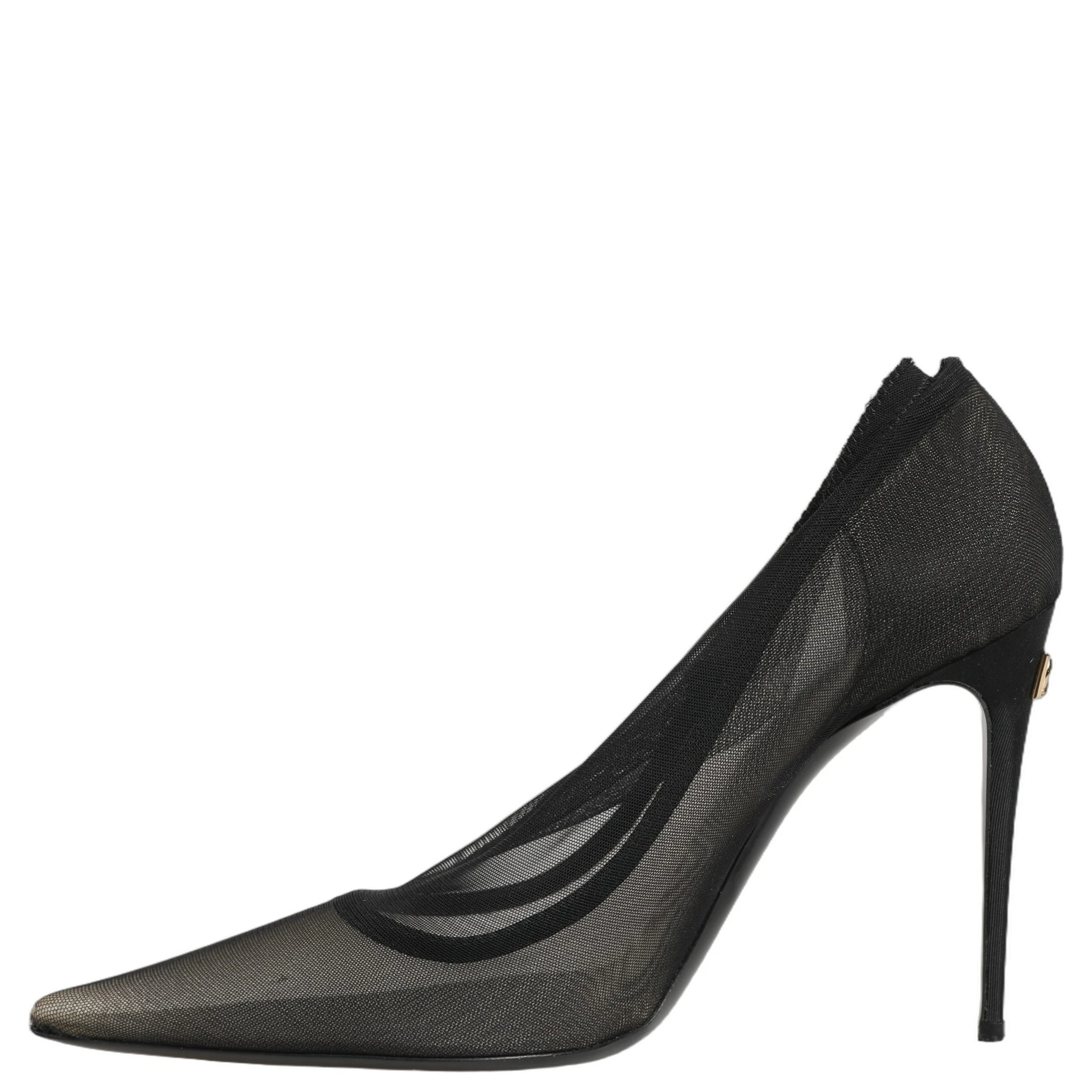 Black Mesh Stiletto High Heels Pumps Shoes
