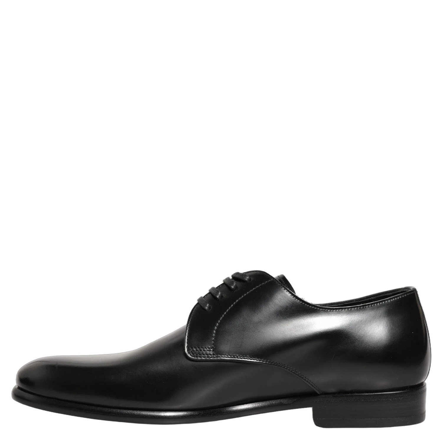 Black Leather Lace Up Derby Dress Shoes